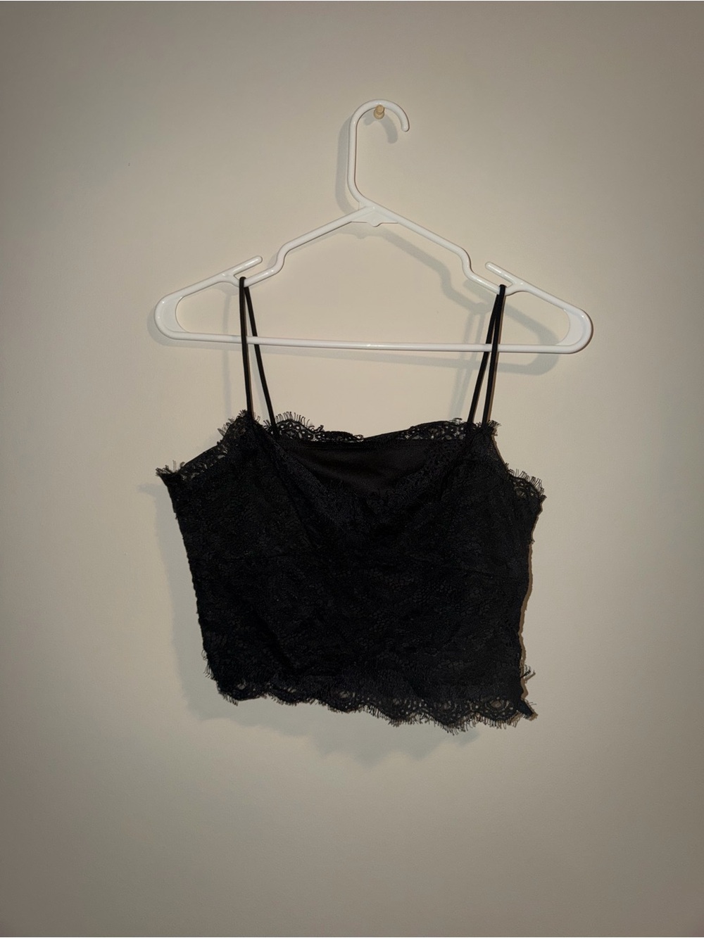 Black Lace Cami Crop Top